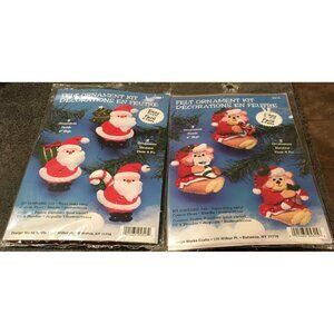 Design Works Felt Ornament Kit 5315 5317 Santa & Teddy Bear Sequins